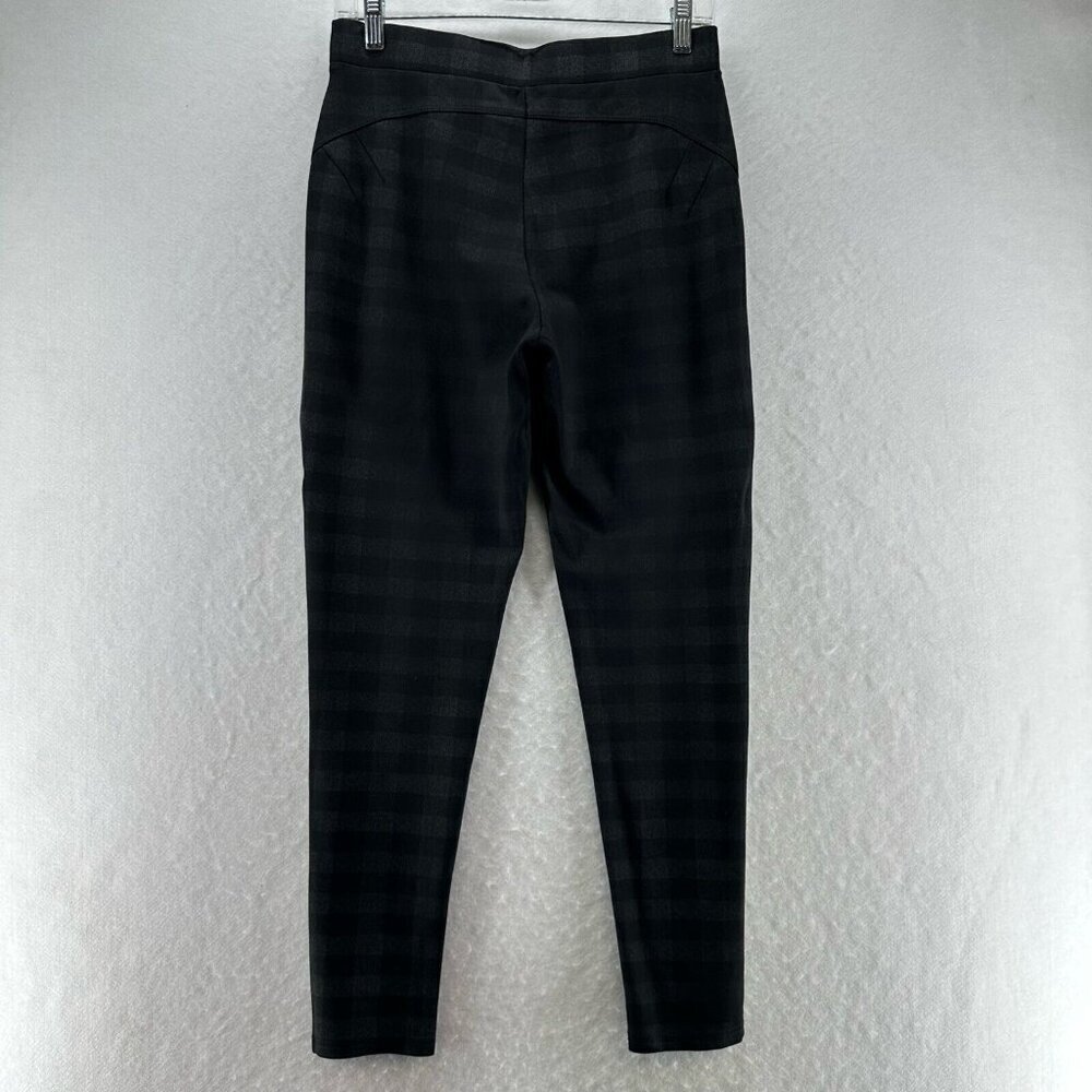Vizio Collection Pants Womens Size M Ponte Gingham Skinny Pull On Ankle Black - Picture 2 of 11